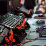 Moscow, Russia - 29 september 2016: Igromir 2016 and ComicCon Russia 2016, keyboard and mouse